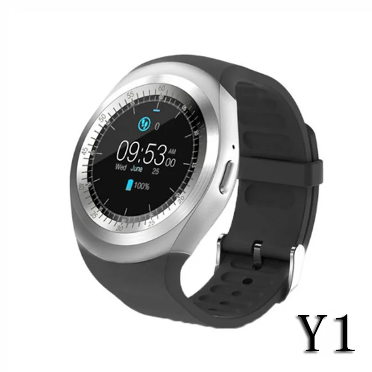 Bluetooth Y1 Смарт часы Relogio Android SmartWatch телефонный звонок GSM Sim пульт дистанционного управления камерой информация дисплей спортивный шагомер pk D13 - Цвет: silver