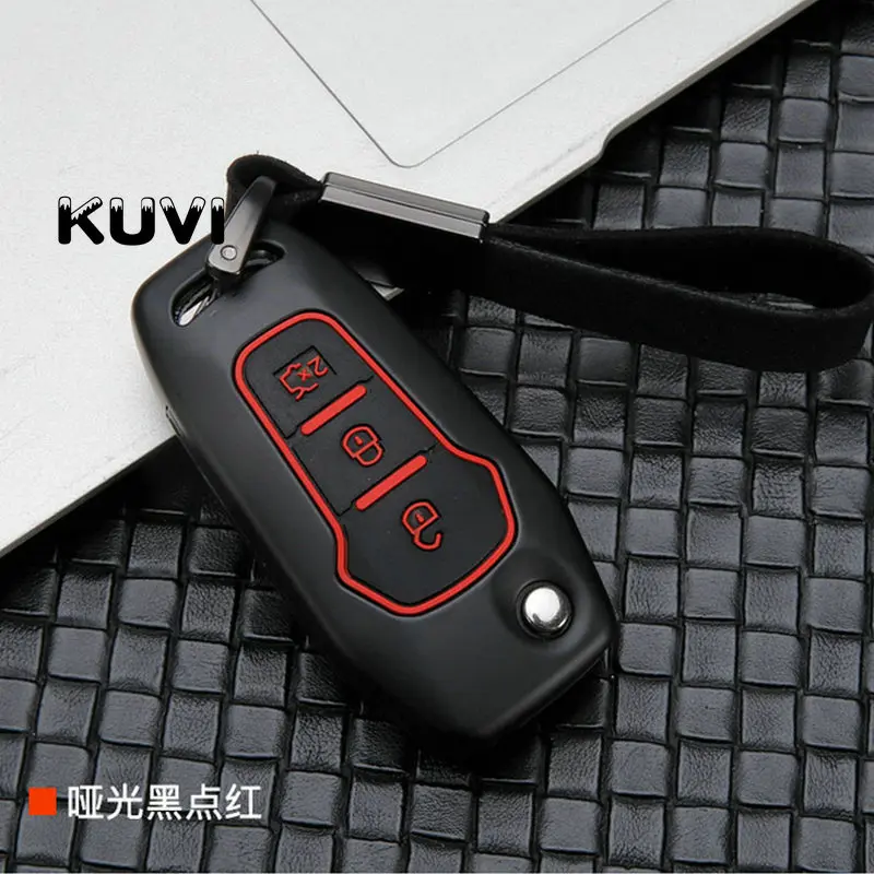 Сплав из углеродного волокна+ силиконовый чехол для ключей для Ford Focus Everest Explorer Edge Kuga авто защита оболочки ключей аксессуары