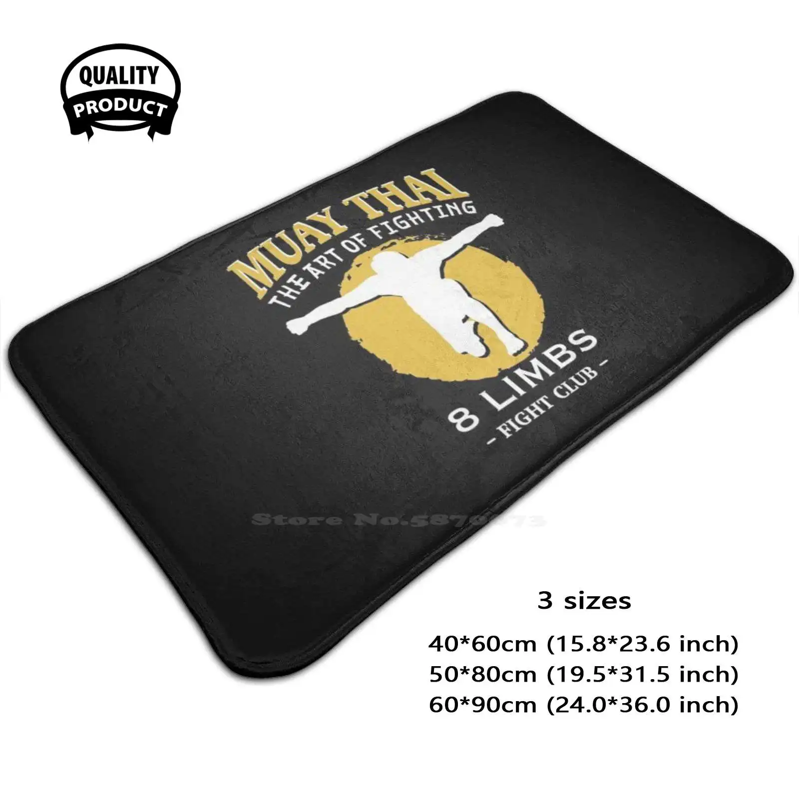 Muay Thai Art Of Fighting Martial Arts Boxing 3D Soft Non Slip Mat Rug Carpet Foot Pad Muay Thai