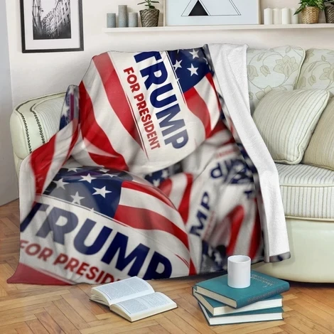 Плюшевое покрывало с принтом Трампа 2020 шерпа флисовое домашнее одеяло для