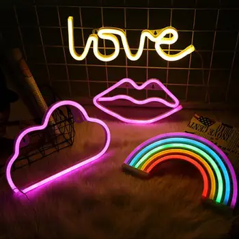 

SOLLED Cute Rainbow Neon LED Night Light for Room Wall Decoration