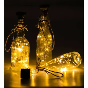 

Solar Power LED String Lights with Cork for DIY Home Christmas Party Decoration Warm White 20 leds