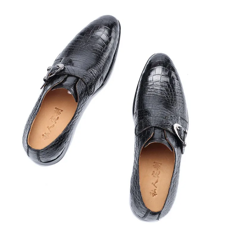 hujingsha crocodile leather men shoes  men'shoes Korean version  Men's dress shoes leather shoes