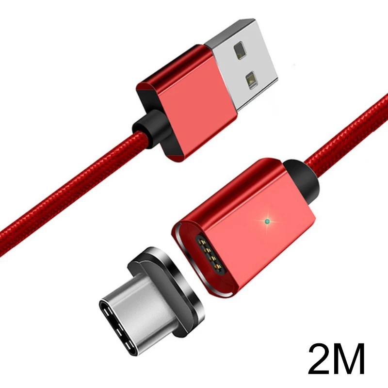 Магнитный кабель Essager Micro USB для Xiaomi Mi9 samsung S10 9 8 type C магнитное зарядное устройство USB адаптер type C кабели для мобильных телефонов - Цвет: Type-c 2m red