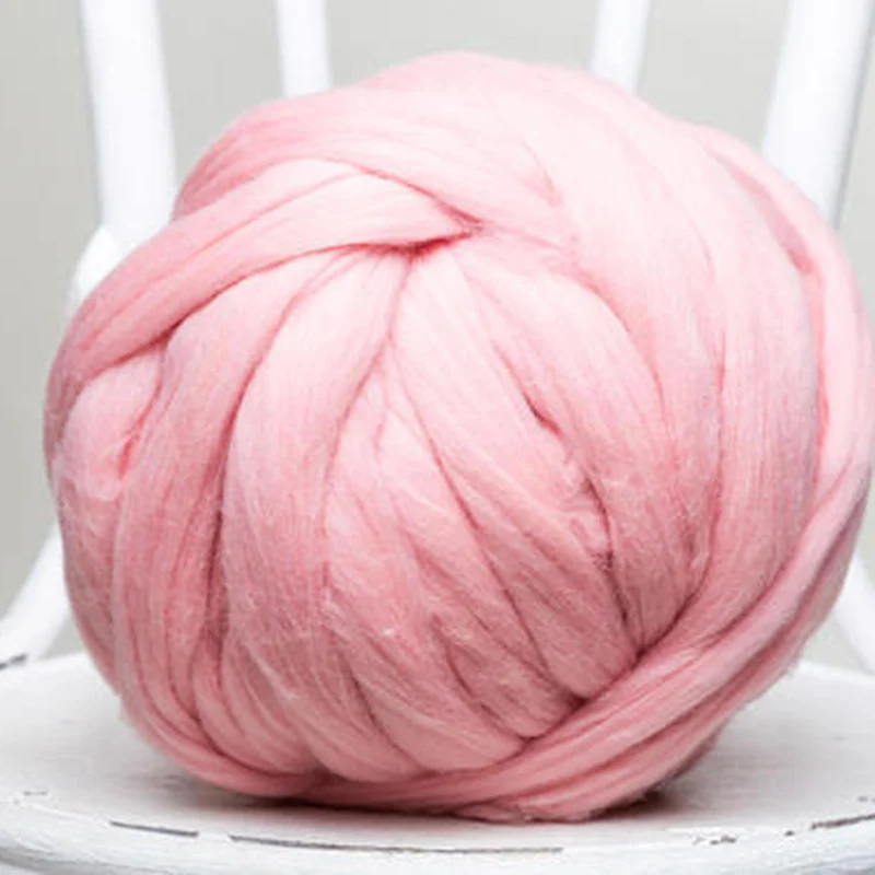 Pink 1000 г/шар супер толстая натуральная шерсть крупная пряжа войлочная шерстяная фитильная пряжа для прядения ручного вязания пряжа Diy одеяло поставка 29 - Цвет: Pink