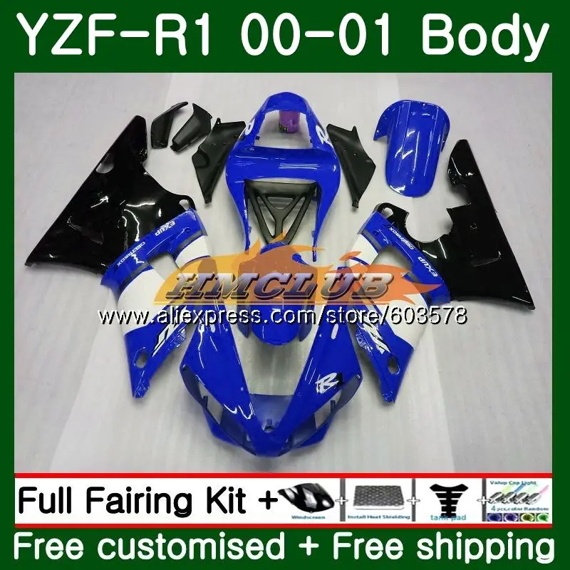 Средства ухода за кожей для YAMAHA YZF 1000 R 1 YZF-1000 2000 2001 рамка 59CL образования легкой пены. 3 YZF R1 00 01 YZF1000 YZF-R1 YZFR1 00 01 Обтекатели цвет: черный, синий - Цвет: No. 1