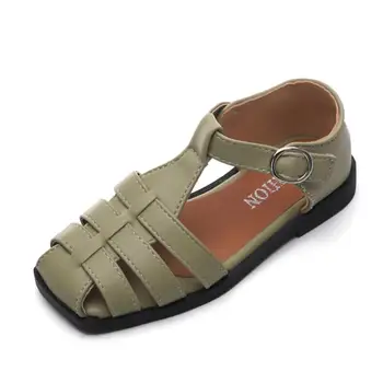 

Girls Roman Sandals 2020 New Summer Leather Children Princess Beach Shoes Kids Gladiator Soft Bottom Party Dance Shoes