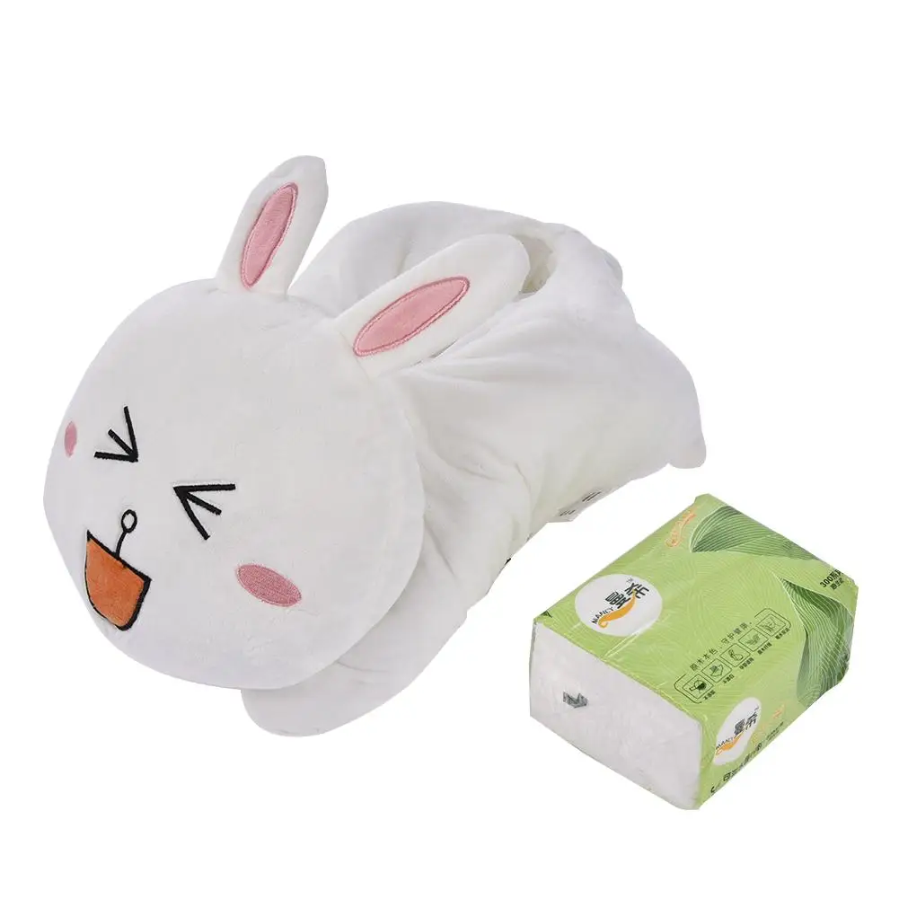 

Car Napkin Tissue Box Case Holder On Armrest Headrest Cute Plush Cartoon Cute Paper Towel Box Car Interior Accessories