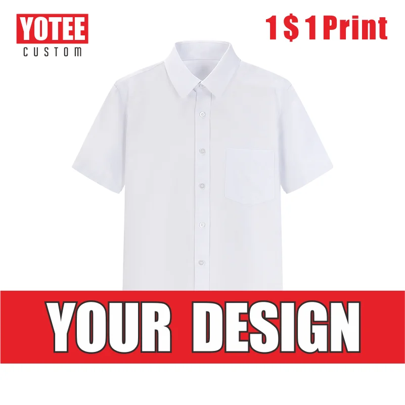 Рубашка YOTEE2020 мужская с коротким рукавом облегающая хлопковая блуза вышивкой на