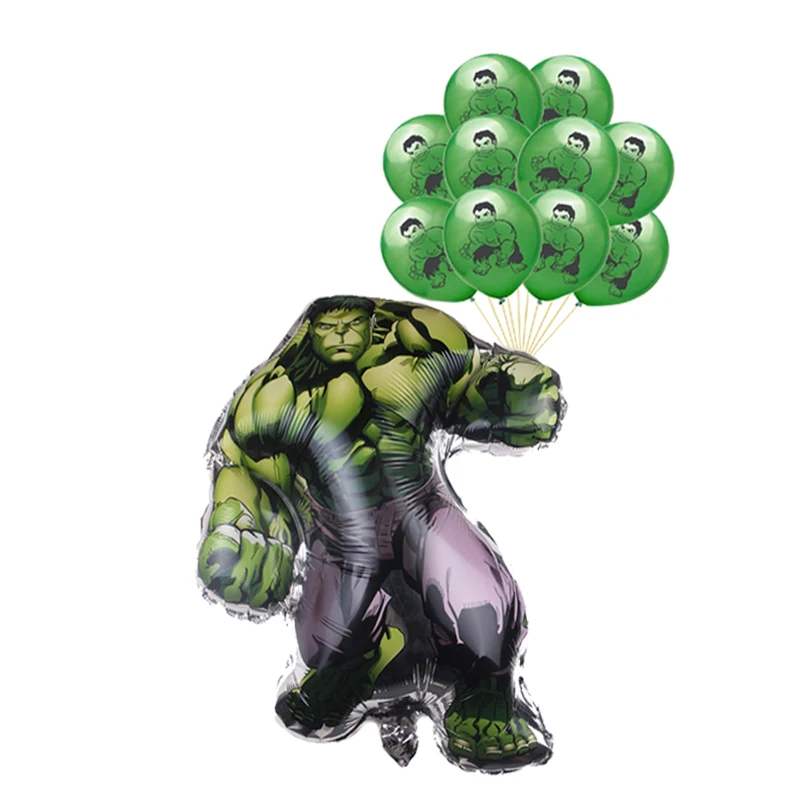 

11pcs SuperHero Hulk Foil Balloons Birthday Wedding Baby Shower Party Decorations Kids Boy Classic Toy Gift Globos Green Ballons