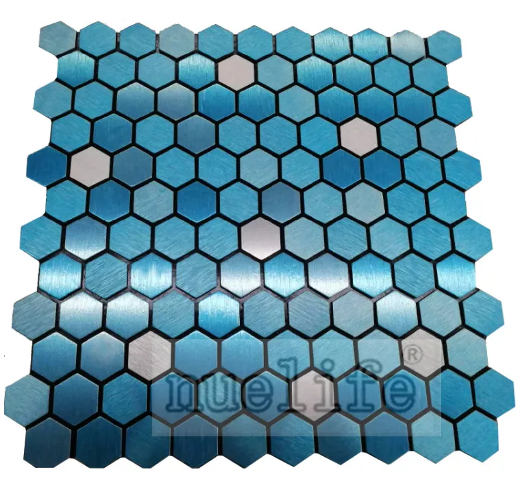 Шестиугольная красочная алюминиевая пластиковая панель мозаичная плитка настенный фон наклейки настенная Мозаика самоклеющаяся 3D настенная наклейка
