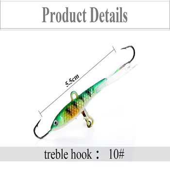 

VISSEN Outdoor sport fishing ice bait 10pcs / lot fake bait 12g / 93mm ice fishing hook fishing tool accessories