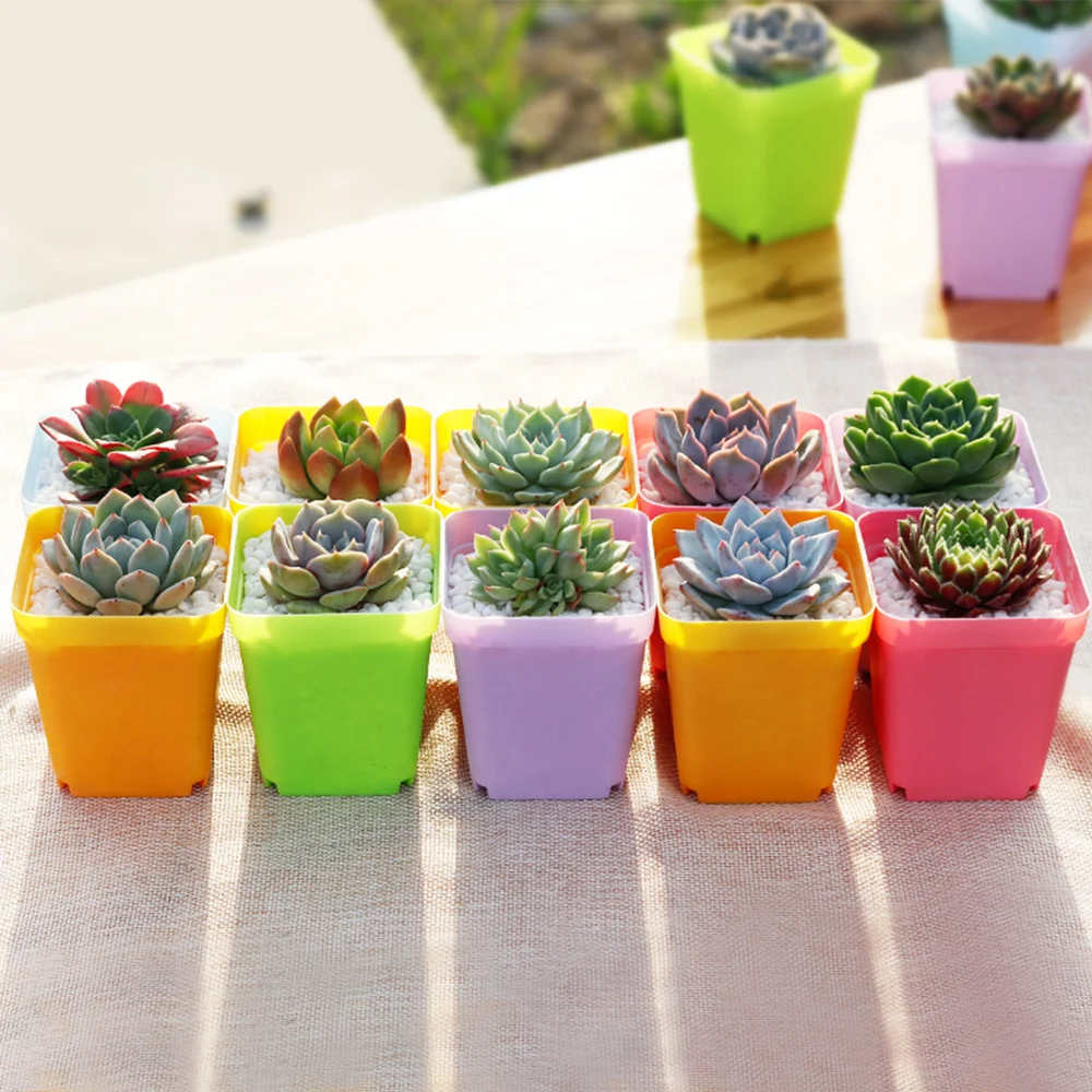 10*10 см мини цветочный горшок аксессуары для почвы пластиковые квадратные