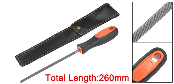 Round 6inch uxcell Uxcell 6/8/10/12-inch Grade High Carbon Hardened Steel Flat/Half-round/Round File with Rubber Hand Grip Handle - Цвет: Round 6inch