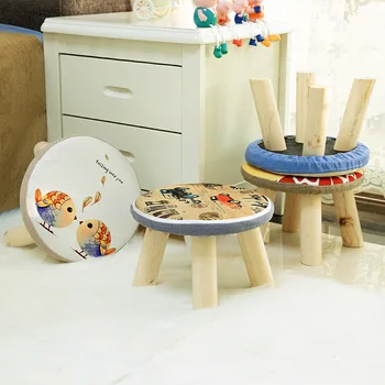 

Children's furniture seat stool Wooden cloth Doorway Change shoes Small chair Table side kids Children's Stools pf100806