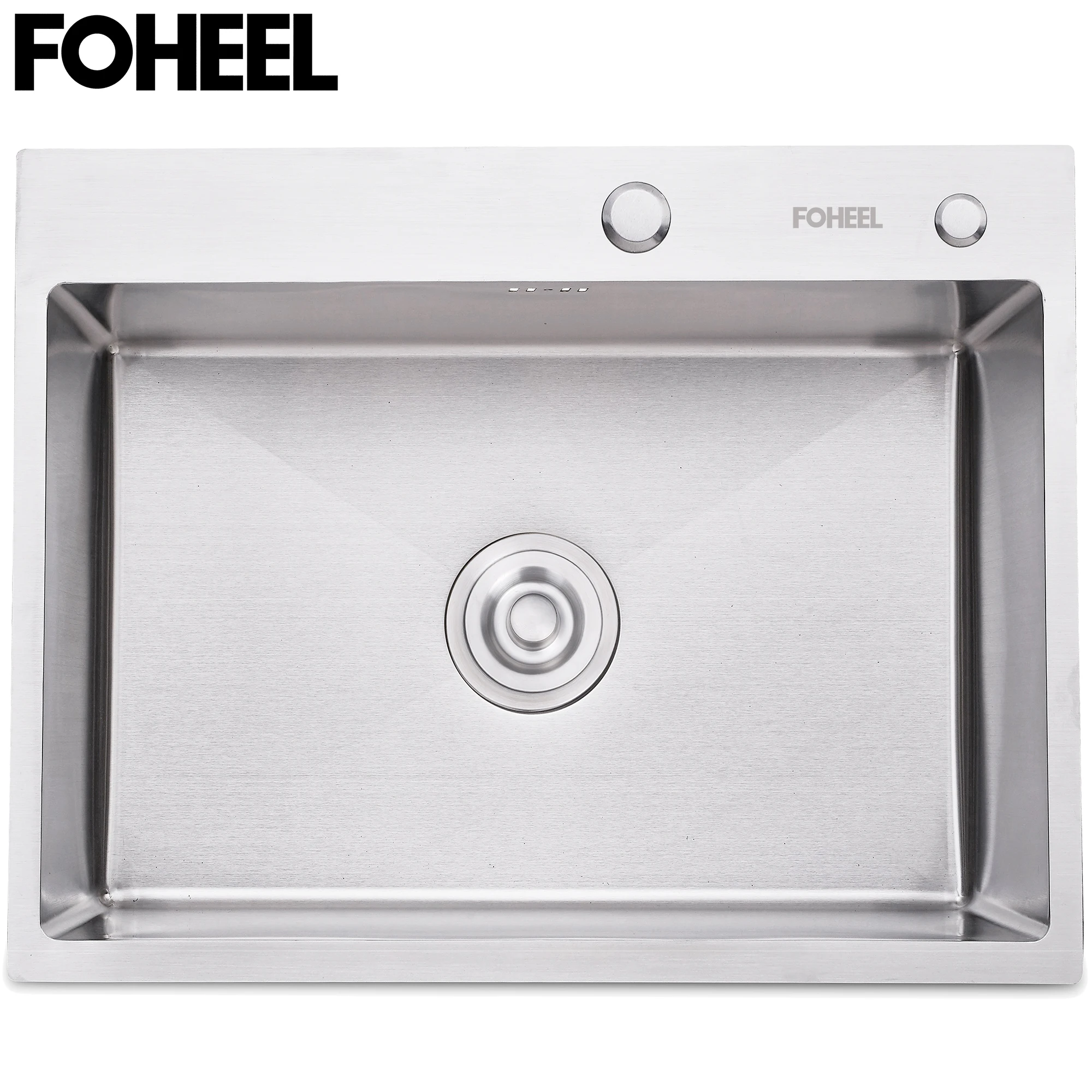 

FOHEEL Stainless Steel Kitchen Sink Slot Dish Basin Kitchen Sink Drain Basket And Drain Pip Rectangular