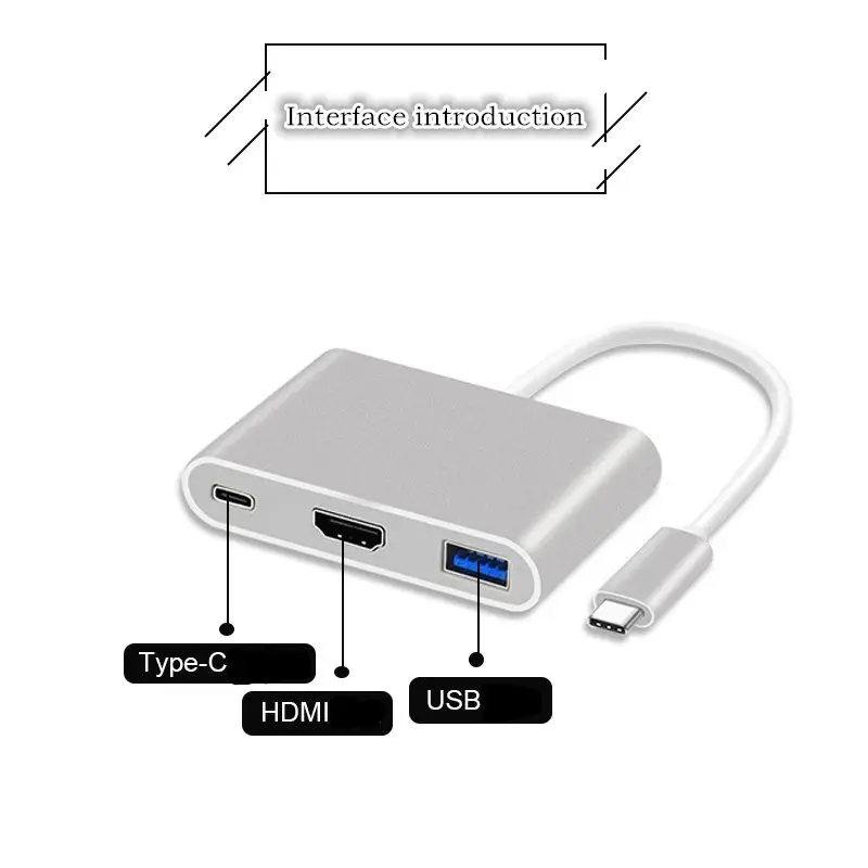 Высокоскоростное зарядное устройство с 3 usb-портами для USB3.0 4K HDMI USB-C OTG адаптер для порт зарядки Micro USB для смартфонов Apple Macbook Планшетные ПК ноутбука, настольного компьютера, аксессуары
