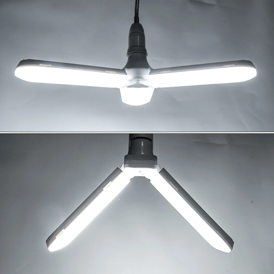 E27 светодиодный лампы вентилятор лампы E27 B22 Складной вентилятор угол лезвия прикрепляемый к потолку Диодная лампочка 30 Вт 45 Вт мощная светодиодная лампа для дома