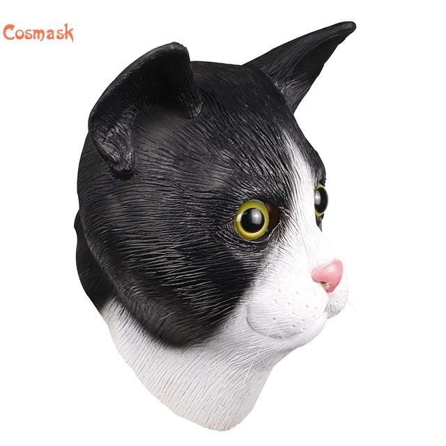 Cosplay Latex Cute White Cat Mask Halloween Horror Black Cat Mask Ball  Animal Head Headgear Novelty Rave Party Carnaval Mask - AliExpress