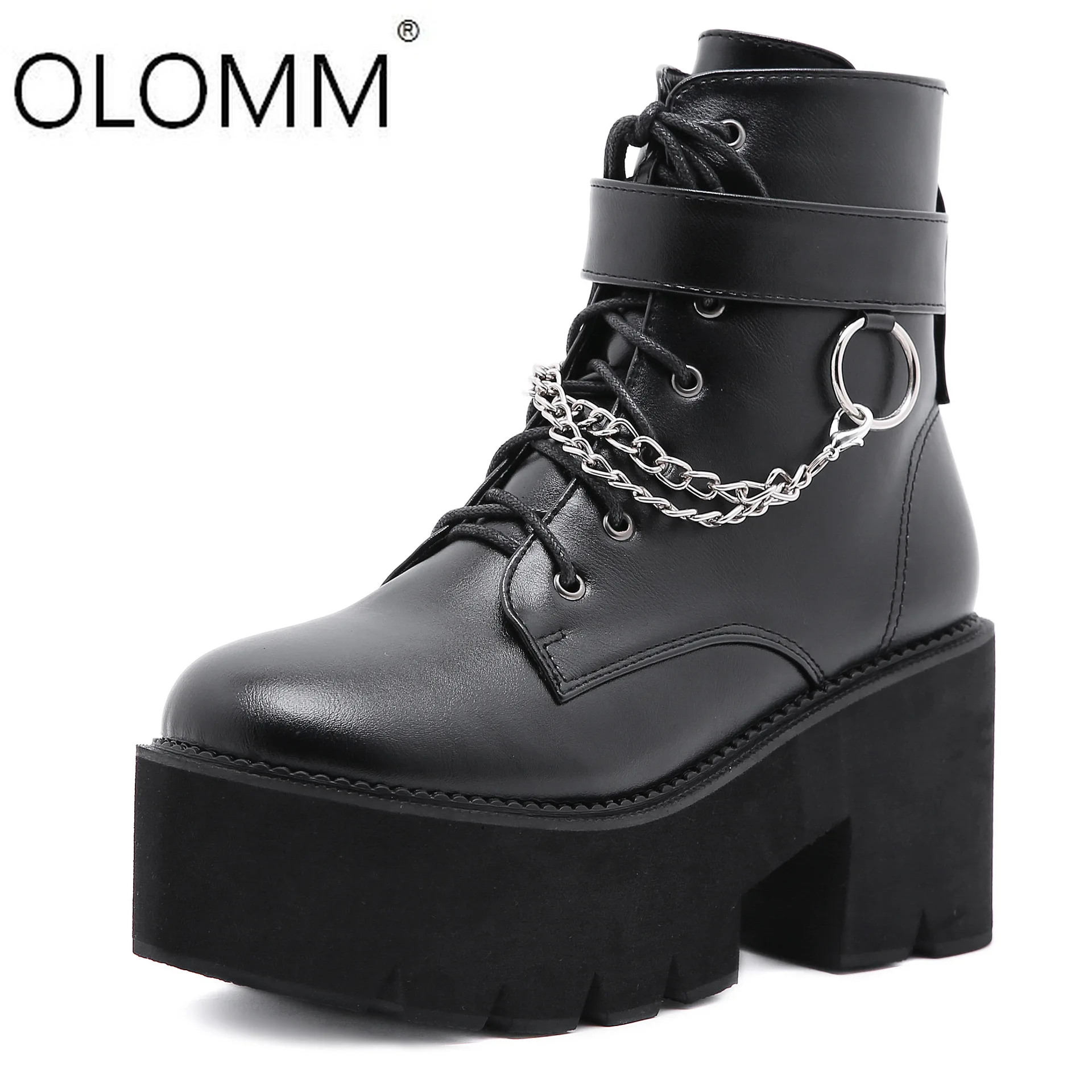The New Large-size Platform Platform Women's Chunky High-heeled Ankle Boot In 2020