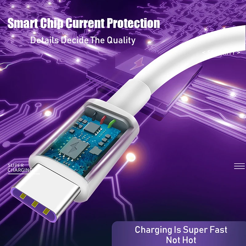 5А usb type C кабель для huawei mate 20 P30 P20 Pro Plus lite Super Quick Charge 3,1 USB C type-C суперзарядный кабель