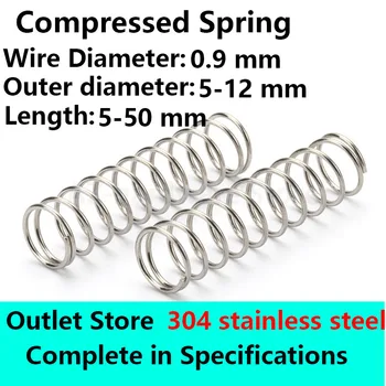 

Stainless steel Pressure Spring Compressed Spring Wire diameter 0.9mm, External diameter 6-11mm Rotor Return Spring Outlet Store