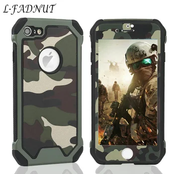 

L-FADNUT 360 Camouflage Bumper Case For iPhone X Xr Xs Max 8 7 6S 6 Plus 5 5S SE Silicone Soft Back Cover Capa Screen Protector