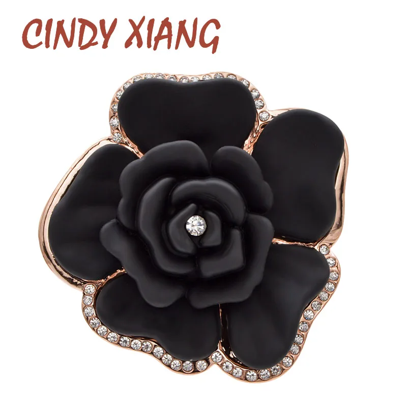 Женские броши в виде цветка CINDY XIANG 2 цвета стразы брошь камелии горного чая