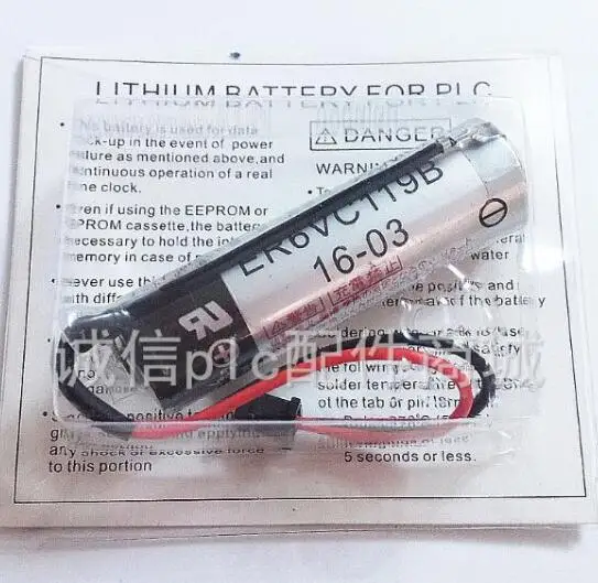 50Pcs/Lot New ER6V ER6VC119B 3.6V 2000mAh PLC Battery With Black Plug Free Shipping | Электроника
