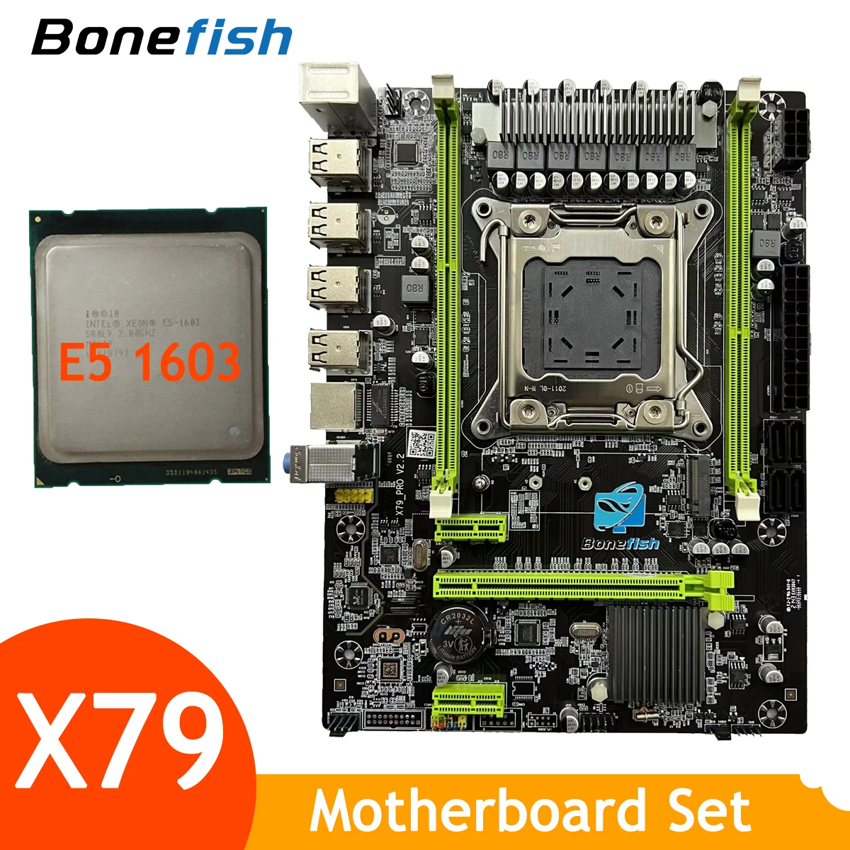 Комплект материнской платы X79 с процессором Intel Xeon E5 1603 LGA 2011 без ОЗУ поддержка DDR3