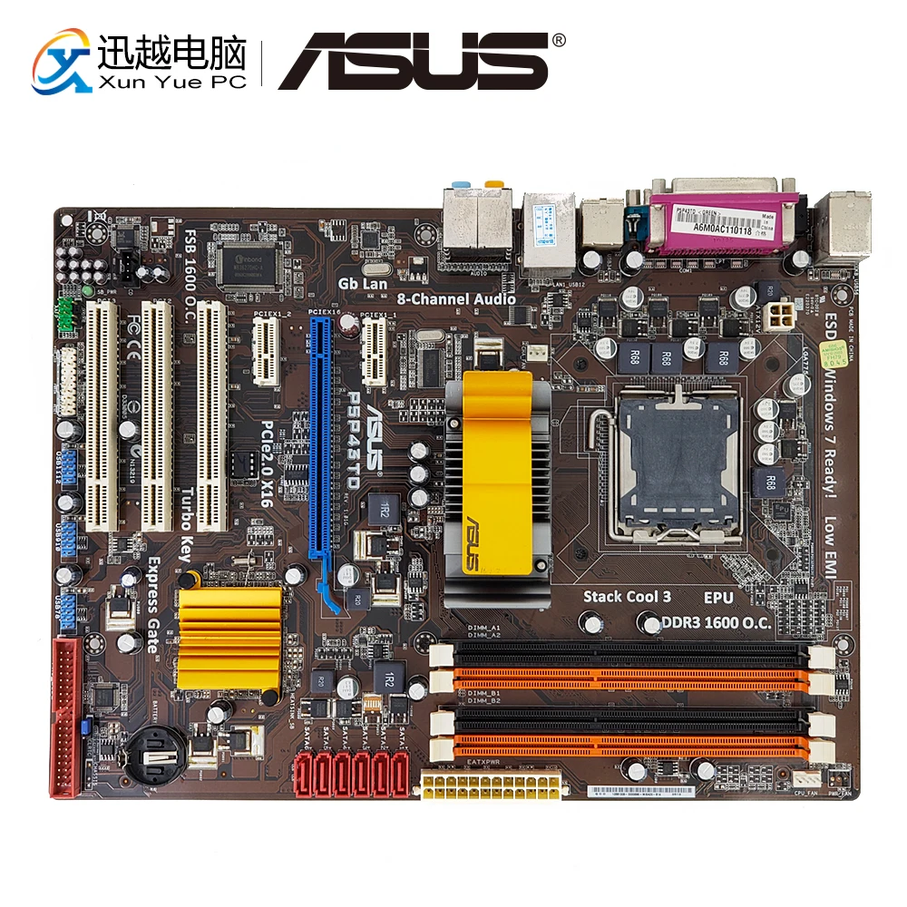 

Asus P5P43TD Desktop Motherboard P43 Socket LGA 775 For Core 2 Duo DDR3 16G SATA2 ATX Original Used Mainboard