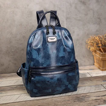 

Women Oil Wax Pu Leather Backpacks High Quality Female School Bags For Girls Casual bags Vintage Backpack Travel Shoulder Bags