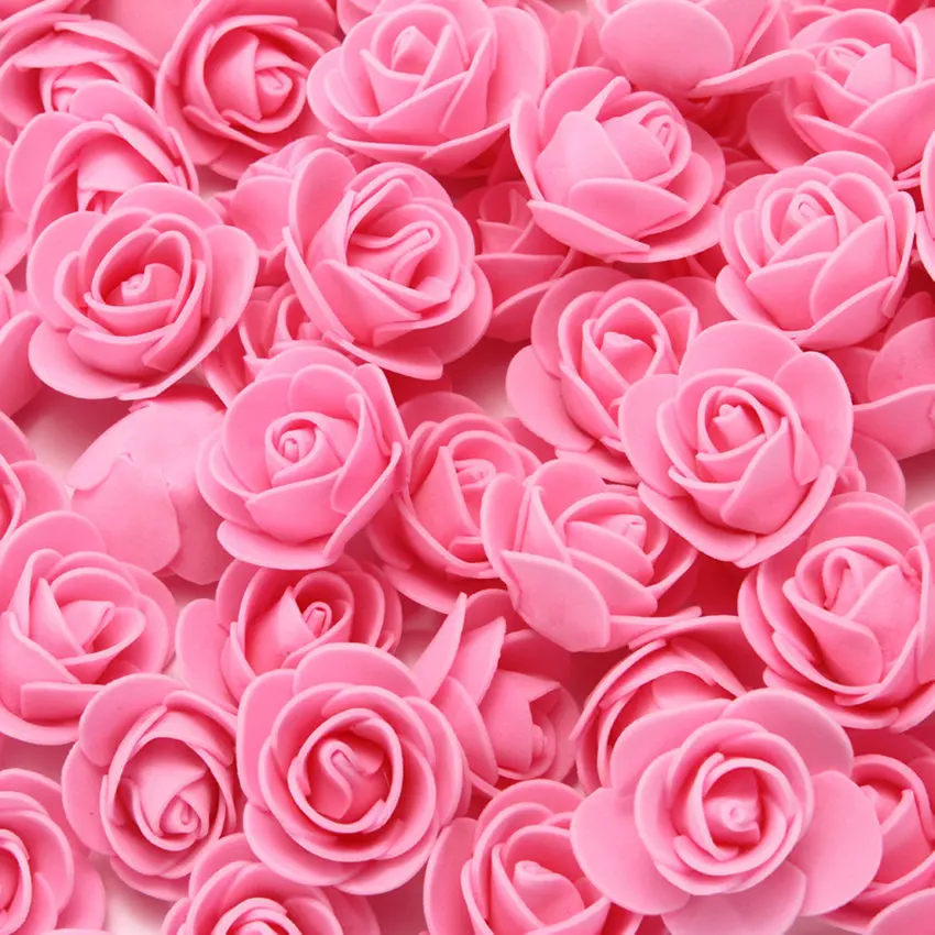 500pcs Pink Поролоновые розы 500 шт 3,5 см искусственные поролоновые Цветочные головки DIY 20 см плюшевый мишка плесень PE Роза аксессуары в виде мишки Декор подарок на день Святого Валентина - Цвет: 500pcs Pink