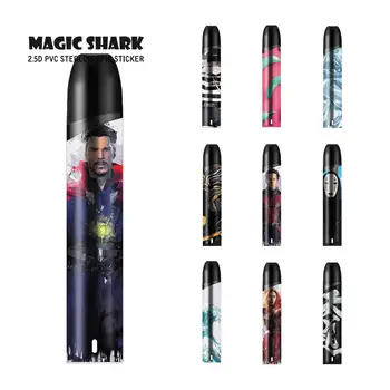 

Magic Shark PVC Flexible Super Hero Black Panther Spirited Away Sticker for WEL E Cigarette Case Cover for Wel