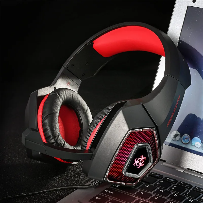 PYMH Hunterspider V1 Stereo Bass Game Gaming Headset for PS4 Slim Pro Xbox One PC Mic