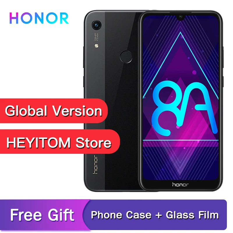 Оригинальная глобальная версия опционально Honor 8A 6,09 "MT6765 Восьмиядерный Android 9 уход за лицом ID 4000 мАч 3 слота для карт 4g смартфон