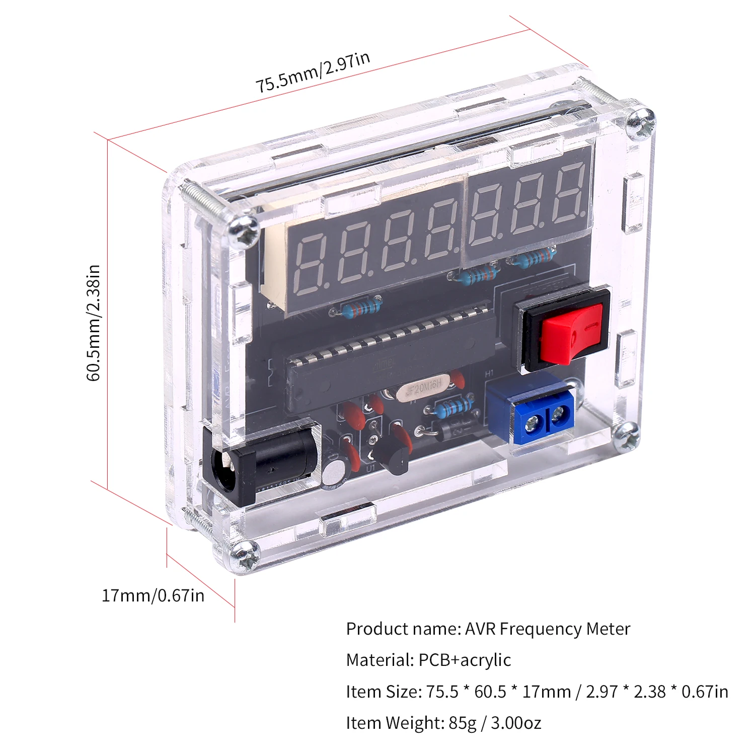 10 МГц Частотомер DIY Kit частотомер частоты AVR с оболочкой счетчик частотомер, частота измерения