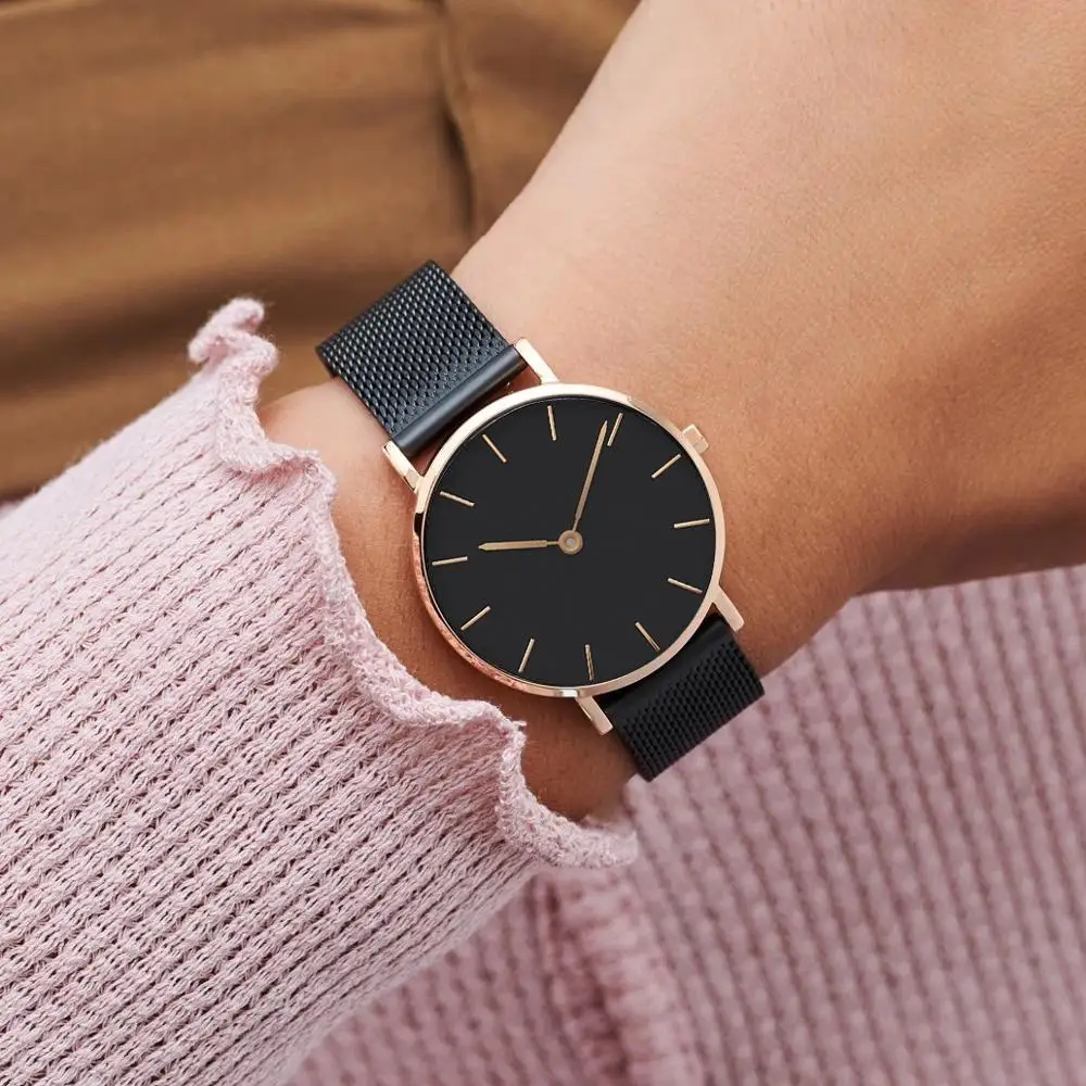 Reloj mujer Роскошные Брендовые женские часы из нержавеющей стали Кварцевые женские часы 38 мм montre femme женские часы