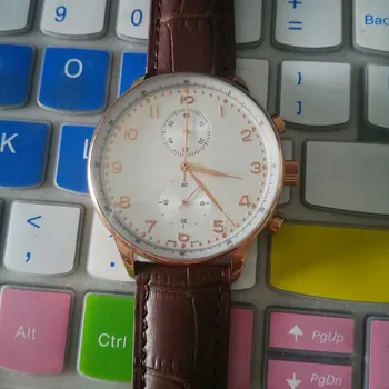 

luxury watch men AAA 40mm quartz With All the small dials work battery tick movement Leatherwear stainless steel 2673927 13