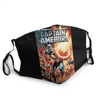 

Captain America Comic Reusable Mouth Face Mask Printed Dust Mask Cold Protection Mask Respirator Mouth Muffle