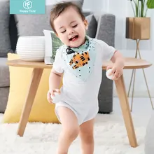 Счастливый Флейта 4 шт. Набор Для Малышей Малыша кормления бандана Нагрудник слюнявчик Полотенце треугольник платок