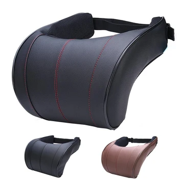 

1PCS High Quality PU Leather Auto Car Neck Pillow Memory Foam Pillows Neck Rest Seat Headrest Cushion Pad Car Styling Accessorie