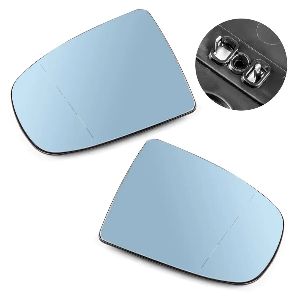2PCS Wing Side mirror glass 4 Pin Heated FOR BMW X5 E70 X6 E71 2007-2013 Blue