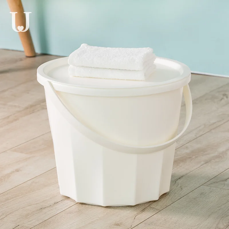

Jordanjudy Bucket Simple Northern European-Style Bucket Thickening Home Tobo Para Coleto with Lid Hand Plastic Dolly Tub