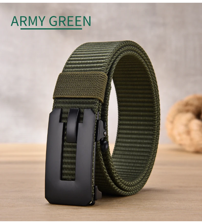 holeless belt Men's Belt Army Outdoor Sports Luxury Designer Automatic Buckle Male Military Tactical Belts High Quality Nylon Canvas Waistband tiger belt