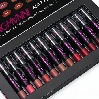 

Lipsticks Matte 12Pcs Lipstick Set Aunt Red Waterproof Makeup Lip Gloss Comfortable Long-lasting Lipgloss Cosmetics ##2