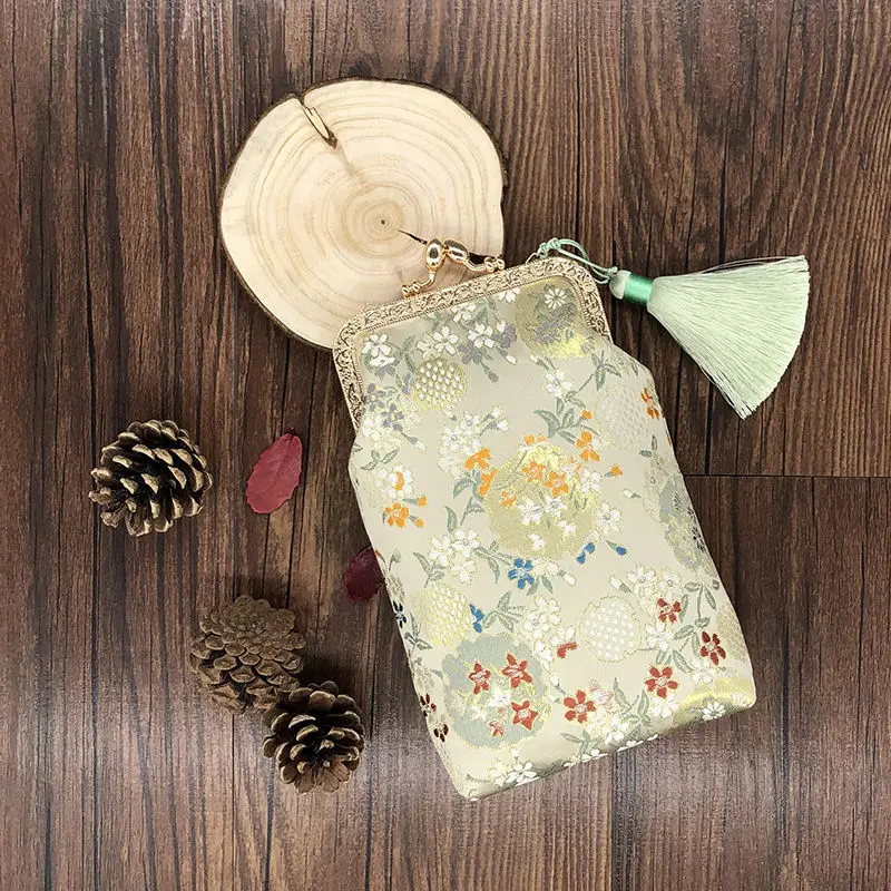 

Pure Handmade Vintage Print Flowers Fringe Bags Bag Lock Shell Women's Handbags Purses Chain Women Shoulder Crossbody Bags