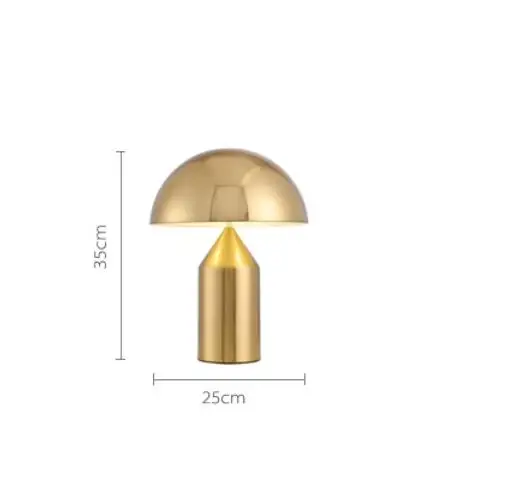 Минималистичные постсовременные настольные лампы для спальни прикроватные лампы для учебы в скандинавском стиле креативный стол гриб светодиодные настольные лампы - Цвет абажура: Gold-Small