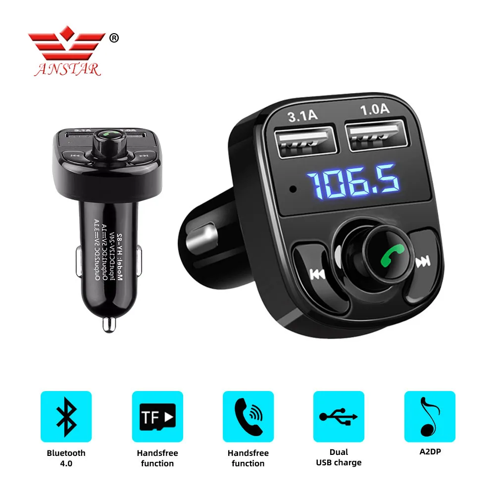 Автомобильный FM трансмиттер Anstar с Bluetooth 4 0 mp3 плеер автомобильное зарядное