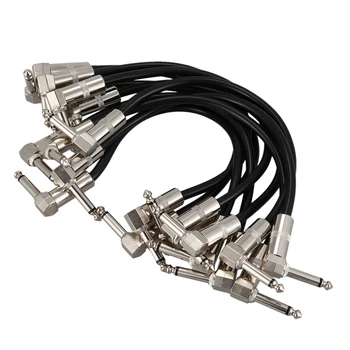 

Dropship-10Pcs Guitar Effect Cable 6.35Mm Audio Cable Guitar Effect Cable Elbow Instrument Line for Mixer Amplifier